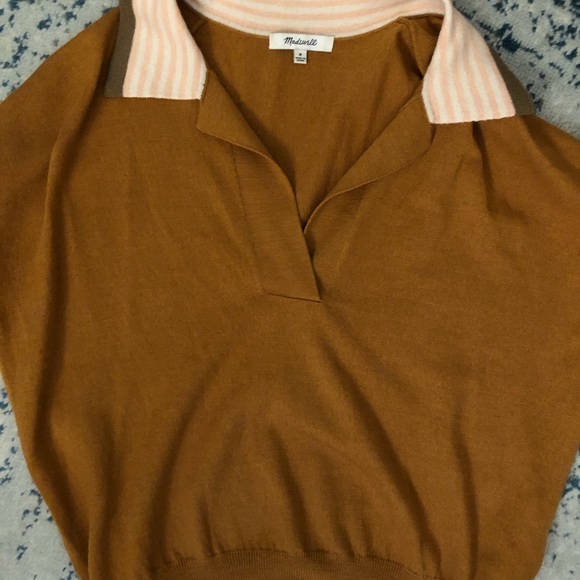 Madewell Colorblock Polo - Golden Sunset color - Picture 3 of 4